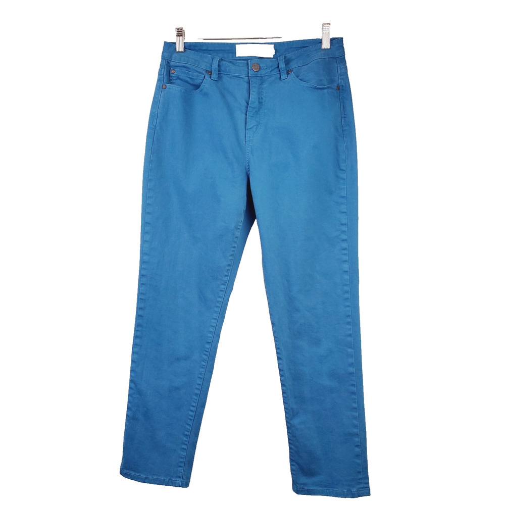 Soft Surroundings Jeans 10 Womens Straight High Rise Blue Stretch 30x27